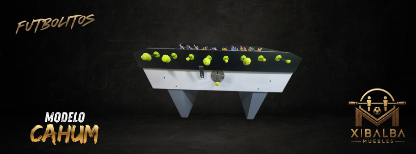 Futbolito Modelo Cahum blanco con manivelas de color – Xibalba Muebles